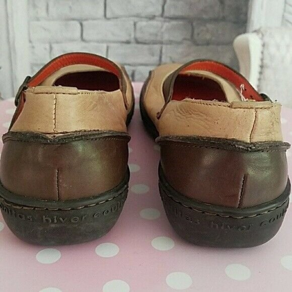HISPANITAS Brown Tan Leather Mary Jane Comfort Shoes Size 38 / 7.5 Made in Spain - Picture 8 of 9